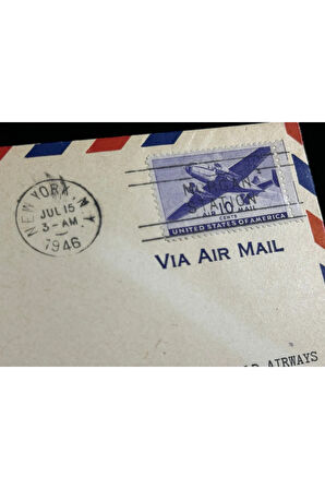 1946 Amerika'dan Trinidad İlk Uçuş İlk Gün Zarf FDC varış Damgalı Uçak Postası Airmail Pan American