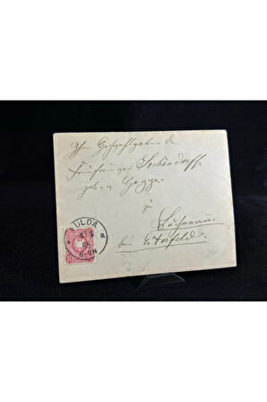 1885 Alman İmparatorluğu Dönemi Deutsches Reich 10 Pfennig Kuruş Pullu Zarf