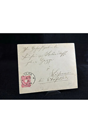 1885 Alman İmparatorluğu Dönemi Deutsches Reich 10 Pfennig Kuruş Pullu Zarf