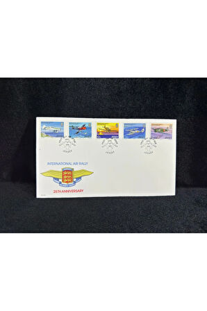 1979 Jersey Uluslararası Hava Rallisi İlk Gün Zarfı FDC 25. Yıldönümü İnternational Air Rally 25. A