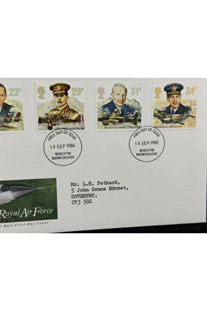 1986 İngiltere Kraliyet Hava Kuvvetleri İlk Gün Zarfı The Royal Air Force FDC