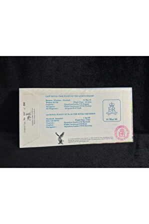 İngiltere Kraliyet Kraliçe Uçuşu İlk Gün Zarfı 1995 THE QUEENS FLİGHT FDC Islak İmzalı Limited 47