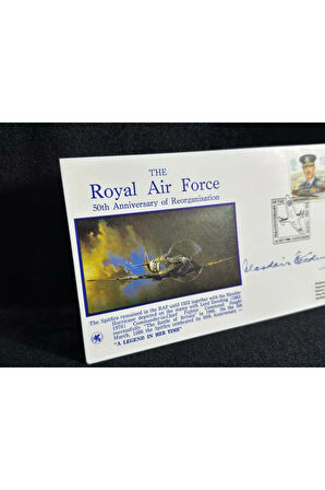 RAF İngiltere Kraliyet Hava Kuvvetleri Uçak temalı İlk Gün Zarfı 1986 Royal Air Force Spitfire Cove