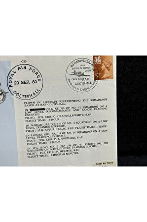 1980 Savaş Uçak Temalı İngiltere Kraliyet Hava Kuvvetleri Özel Gün Damgalı İlk Gün Zarfı FDC RAF RO