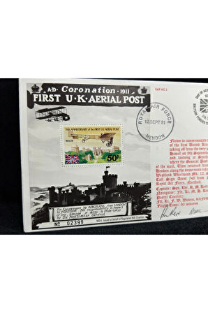 1981 İngiltere Kraliyet Hava Kuvvetleri RAF Royal Airforce FDC 2x Islak İmzalı Özel Gün Damgalı İlk