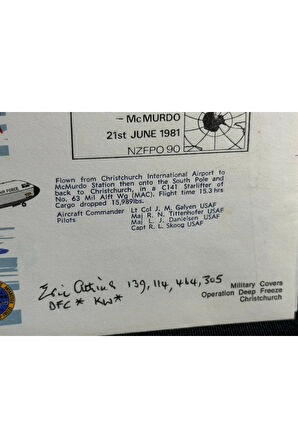 1981 Yeni Zelanda Operation Deep Freeze cover Sgd Commander İLK GÜN ZARFI FDC ISLAK İMZALI