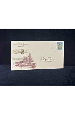 1979 Güney Afrika Kaapstad Cape Twon Port Elizabeth Sivil Havacılık 50. Yıldönümü İlk Gün Zarfı FDC