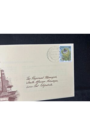 1979 Güney Afrika Kaapstad Cape Twon Port Elizabeth Sivil Havacılık 50. Yıldönümü İlk Gün Zarfı FDC