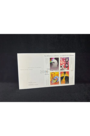 2000 Kanada İlk Gün Zarfı dörtlü Blok Pullu CANADA 2000 SOUVENIR SHEET OF 4 - #8 "Humanitarians, Pe