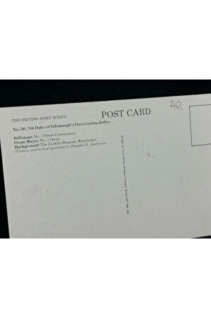 1995 İngiltere Kartpostal Britanya Ordusu Postcard The Duke Of Edinburgh's Own Gurkha Rifles Milita