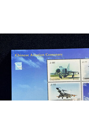 #23019 GUYANA 2010 AVIATION CHINESE CENTENARY MS YV 6022-5 MNH Savaş Uçak Temalı