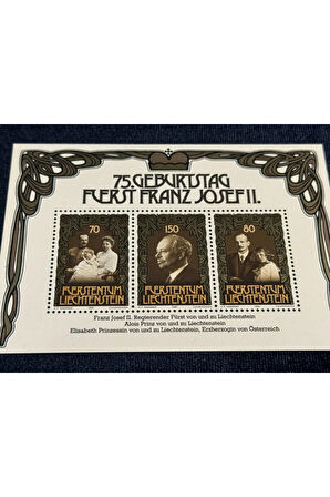 1981 LIECHTENSTEIN PRENS FRANZ JOSEPH'İN 75. DOĞUM GÜNÜ MNH BLOK