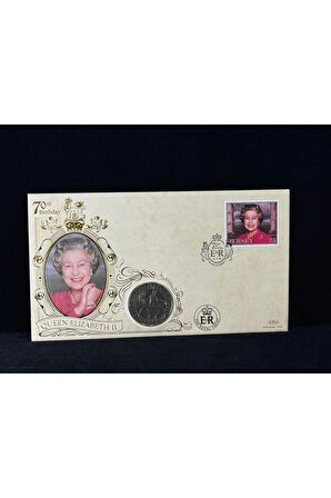 BENHAM İngiltere Queen Elisabeth II 70. Doğum Günü 1996 Jersey Numiscover Paralı Limitli Zarf