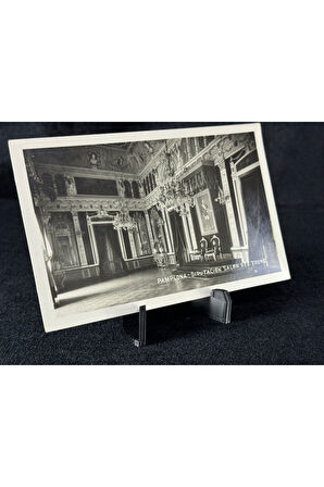 İspanya Vintage Kartpostal Pamplona Diputación Salon del Trono / Taht Salonu