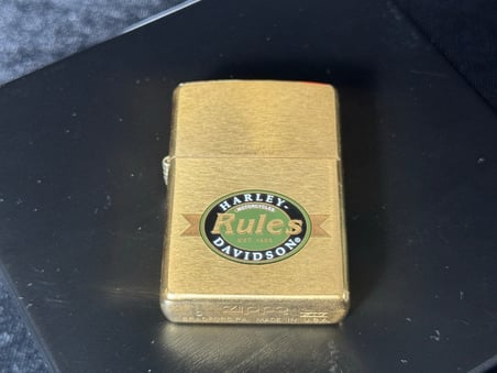 1998 Orijinal Vintage Zippo Harley Davidson Rules Motorcyles EST. 1903