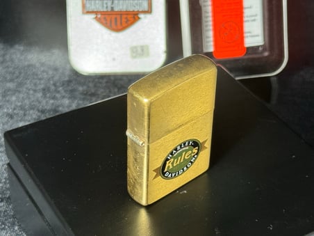 1998 Orijinal Vintage Zippo Harley Davidson Rules Motorcyles EST. 1903