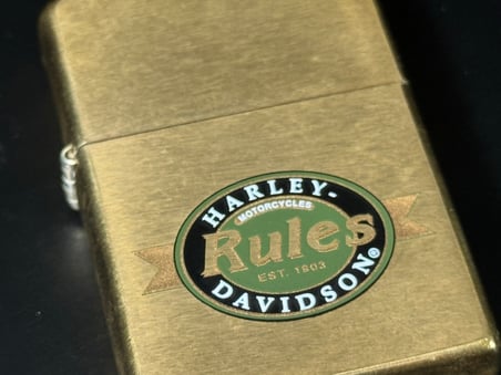 1998 Orijinal Vintage Zippo Harley Davidson Rules Motorcyles EST. 1903