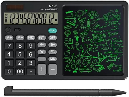 Dijital Hesap Makinesi, 7 İnç LCD Not Defteri Ekranlı, Sessiz Tuşlu, Taşınabilir Yazı Pedi,Öğrenci, Okul ve Ofis İçin