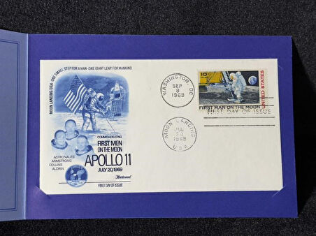 USA AMERİKA FDC 1969 APOLLO 11 Landing İLK GÜN ZARFI Historic Moon Landing - First Day Cover