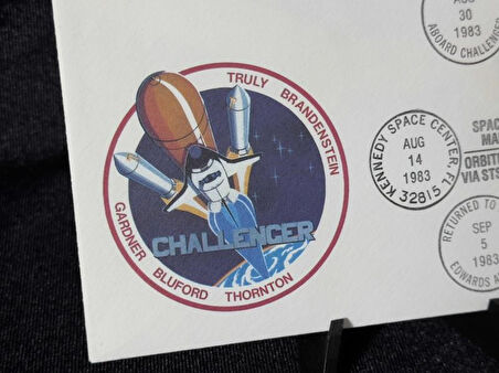 USA AMERİKA FDC Koleksiyonluk NASA Challenger STS-8 Uzay Mektubu – 25. Yıl Dönümü Anısına!