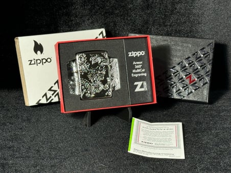 Orijinal 2024 Zippo Çakmak 167 Dragon Phoenix Design Armor 360 