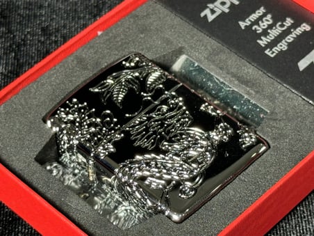 Orijinal 2024 Zippo Çakmak 167 Dragon Phoenix Design Armor 360 