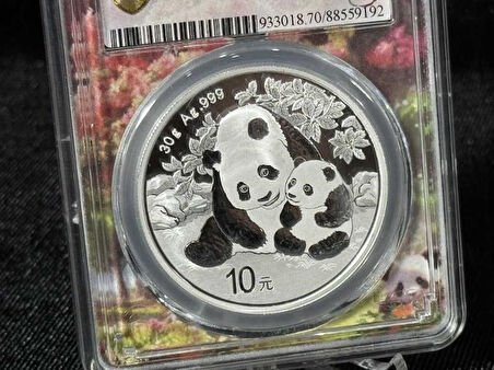 2024 Çin Panda 10 Yuan - 30g (.999) Gümüş Hatıra Para - PCGS MS70