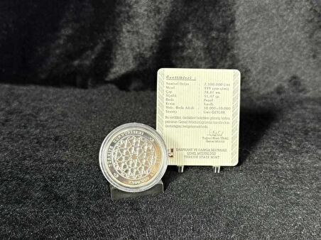 DARPHANE 2001 Mimar Sinan 7.500.000 Lira Gümüş Hatıra Parası – Sertifikalı