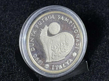 Darphane 1990 Dünya Futbol Şampiyonası  Kurtlu– İtalya Temalı 20.000 Lira  Gümüş Sikke Hatıra Parası