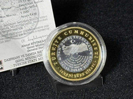 Darphane 2006 Tam Güneş Tutulması – 50 Yeni Türk Lirası Sertifikalı Gümüş üzeri Altın Kaplama Sikke 