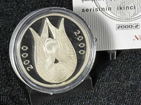 Darphane 2000 Lale Güvercin Yılı No. 2 Hatıra Gümüş Parası - Sertifikalı