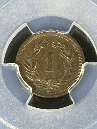 1913 İsviçre 1 Rap – PCGS MS62BN Sertifikalı NFC Çipli Özel Koleksiyon Parası
