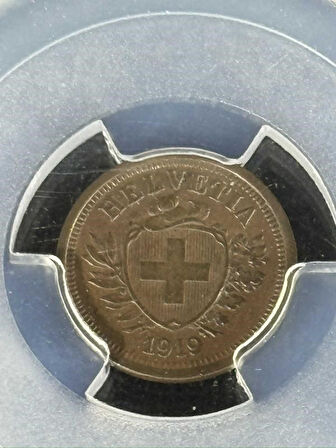 PCGS AU58 – 1919 B İsviçre 1 Rap Sertifikalı | NFC Çipli Özel Koleksiyon Parası