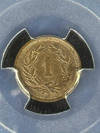 PCGS MS62BN – 1932 B İsviçre 1 Rap Sertifikalı | NFC Çipli Özel Koleksiyon Parası