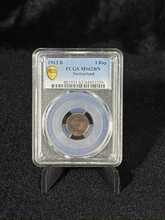 PCGS MS62BN – 1913 B İsviçre 1 Rap Sertifikalı | NFC Özel Koleksiyon Parası
