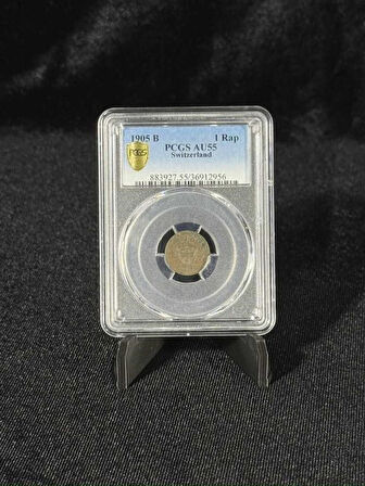 1905 B İsviçre 1 Rap – PCGS AU55BN Sertifikalı | Nadir ve Orijinal Koleksiyonluk!