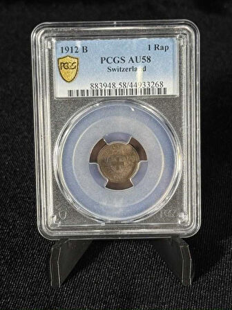 1912 B İsviçre 1 Rap – PCGS AU58 Gold Shield™ Sertifikalı | Top Pop!
