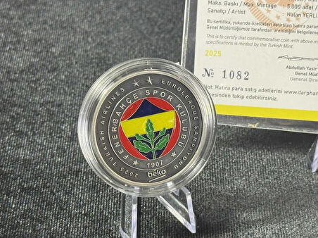 Fenerbahçe Beko 2025 Turkish Airlines EuroLeague Şampiyonluk Hatıra Parası – Sertifikalı, Sınırlı Ba