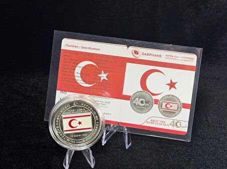 DARPHANE KKTC'nin Kuruluşunun 40. Yılı Gümüş Hatıra Sikkesi