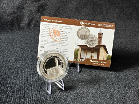 DARPHANE MAHMUTBEY CAMİİ CAMİLER SERİSİ NO:4 925 AYAR GÜMÜŞ HATIRA SİKKESİ