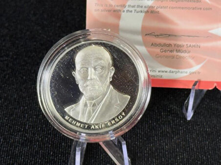 DARPHANE İstiklâl Marşı’nın 100. Yılı – Mehmet Âkif Ersoy Gümüş Hatıra Sikkesi (Darphane, 2021)