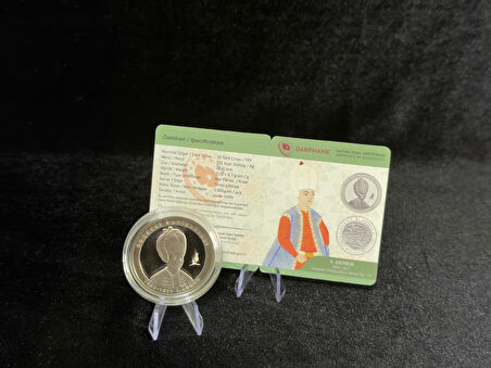 Darphane I. Ahmed – Osmanlı Padişahları Serisi No:14 Gümüş Hatıra Sikkesi (925 Ayar, Proof)