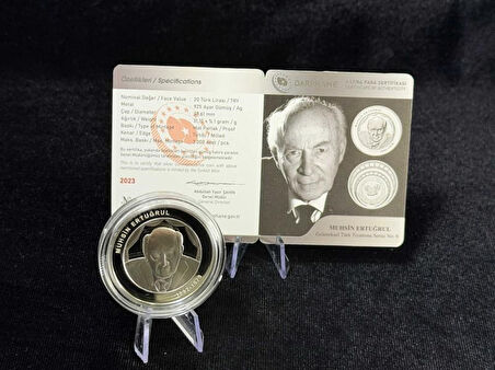 Muhsin Ertuğrul – Geleneksel Türk Tiyatrosu Serisi No:6 Gümüş Hatıra Sikkesi (Darphane, 925 Ayar, Pr