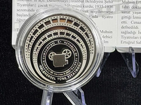 Muhsin Ertuğrul – Geleneksel Türk Tiyatrosu Serisi No:6 Gümüş Hatıra Sikkesi (Darphane, 925 Ayar, Pr