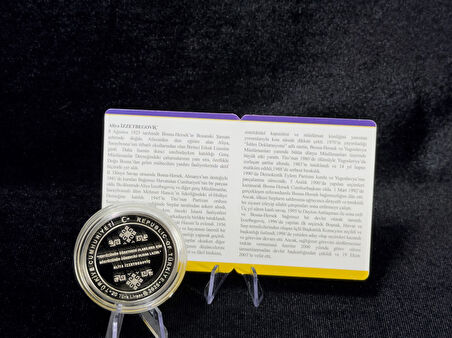Aliya İzzetbegoviç – Gümüş Hatıra Sikkesi (Darphane, 925 Ayar, Proof)