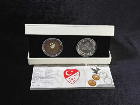 2021 Beşiktaş 16.Şampiyonluk Süper Lig Şampiyonluğu Özel Hatıra Para Bronz Gümüş Sikke Seti (Darphan