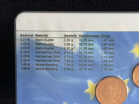 2003 Almanya SCHULER Euro-Münzen Özel Euro Koleksiyon Seti