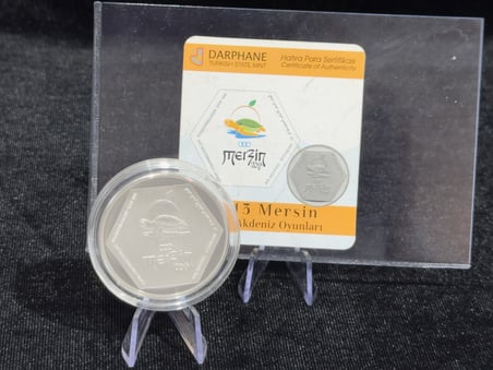 2013 Mersin XVII. Akdeniz Oyunları – 50 Türk Lirası – 925 Ayar Gümüş – Proof – Sertifikalı