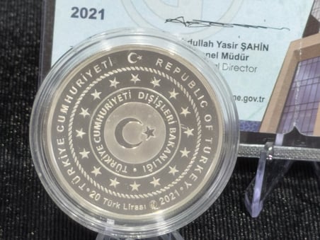 2021 New York Türkevi – 20 Türk Lirası – 925 Ayar Gümüş Proof Hatıra Para – Sertifikalı