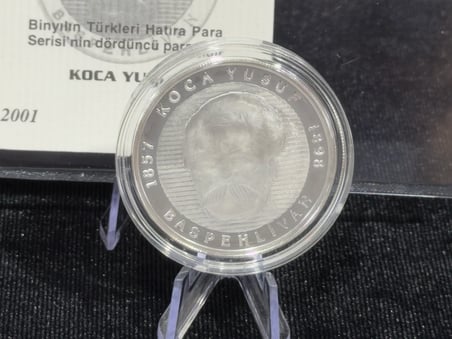 2001 Koca Yusuf – Binyılın Türkleri Serisi - 999 Ayar Gümüş Proof Sikke – Sertifikalı